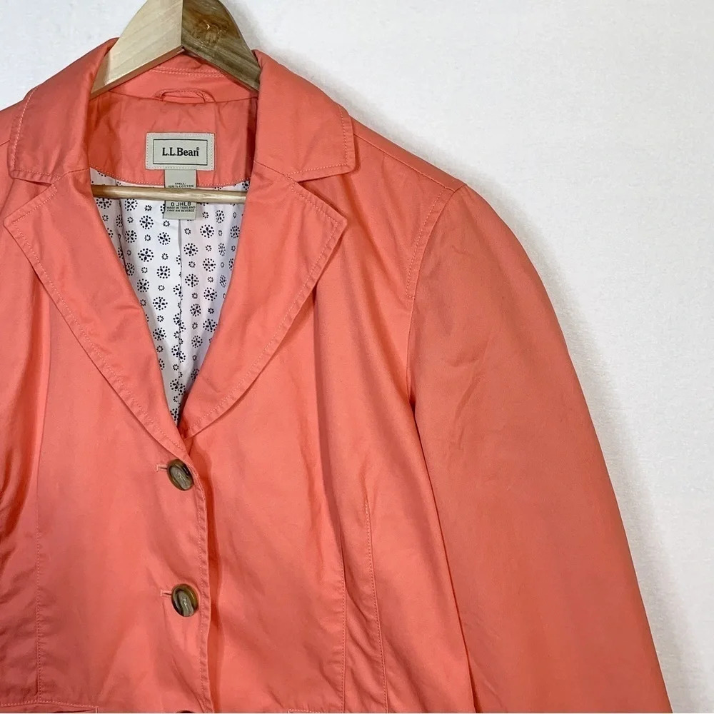 L.L. Bean Coral 100% Cotton Blazer Jacket - Picture 3 of 6